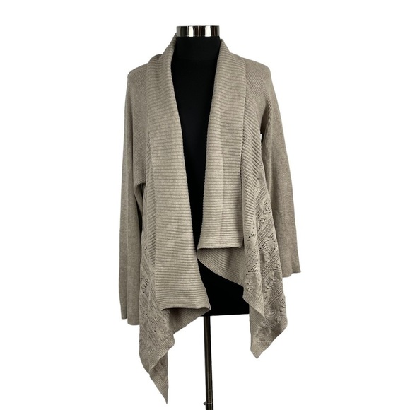 MATILDA JANE LETS GETAWAY WHEAT CASHMERE BLEND KNIT CARDIGAN SWEATER - Picture 3 of 14